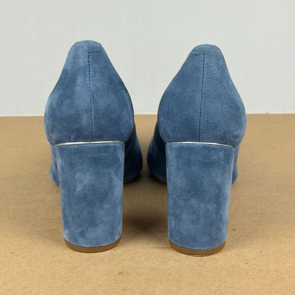 Marc Fisher Viviene Suede Pumps Womens 8.5 Dusty Blue Heels Comfort - Picture 4 of 10